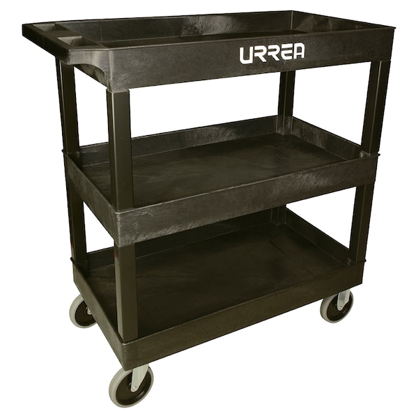 Urrea Plastic cart, Plastic, 397 lb Load Capacity, 2 Shelves 9980P - main